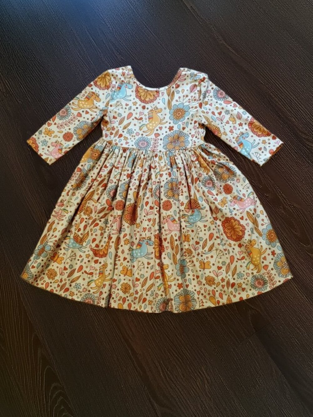 Mila & Rose Unicorn and Flower Dress Size 5-6